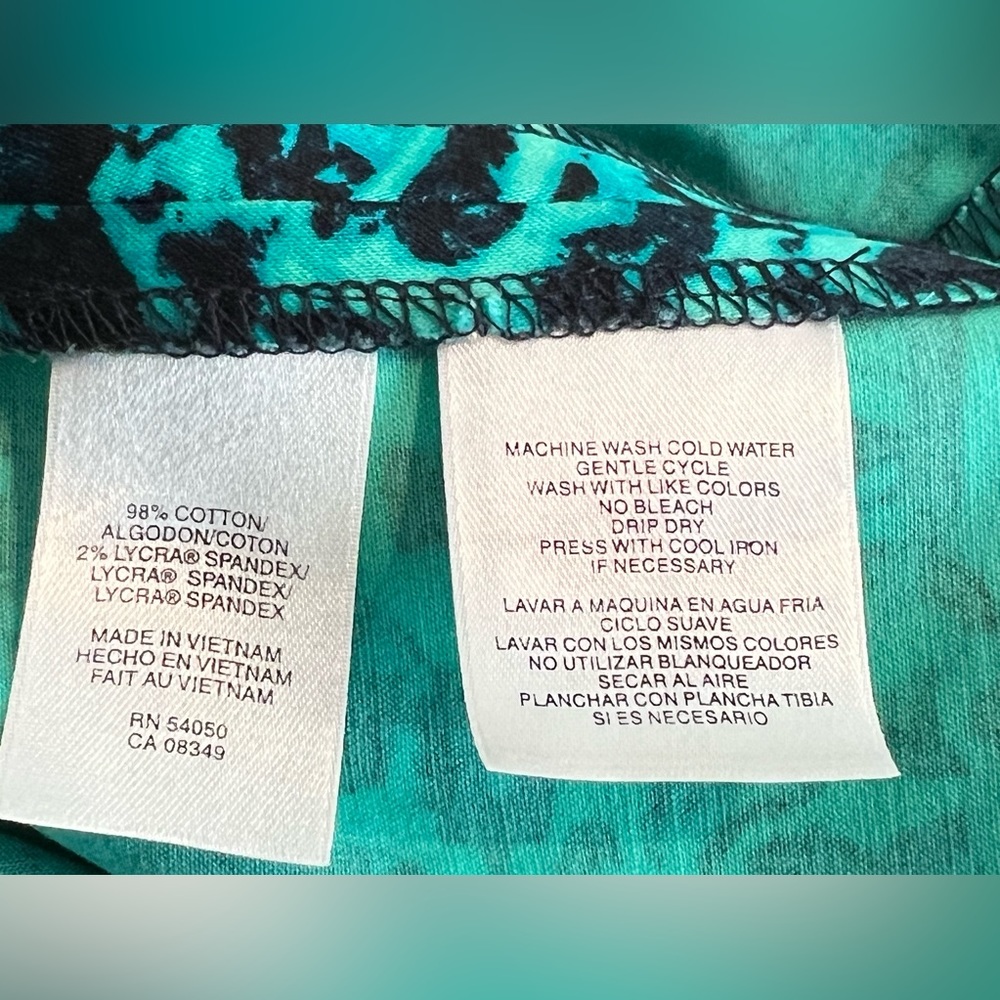 Jones New York Teal and Black Paisley Midi Dress - Picture 7 of 7